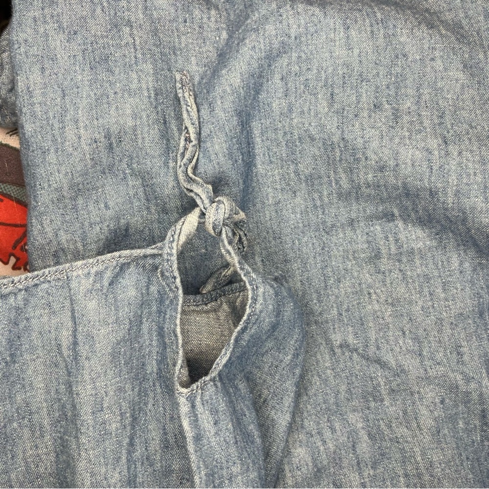 Madewell Cold Shoulder Linen Chambray Top Medium - Picture 7 of 7